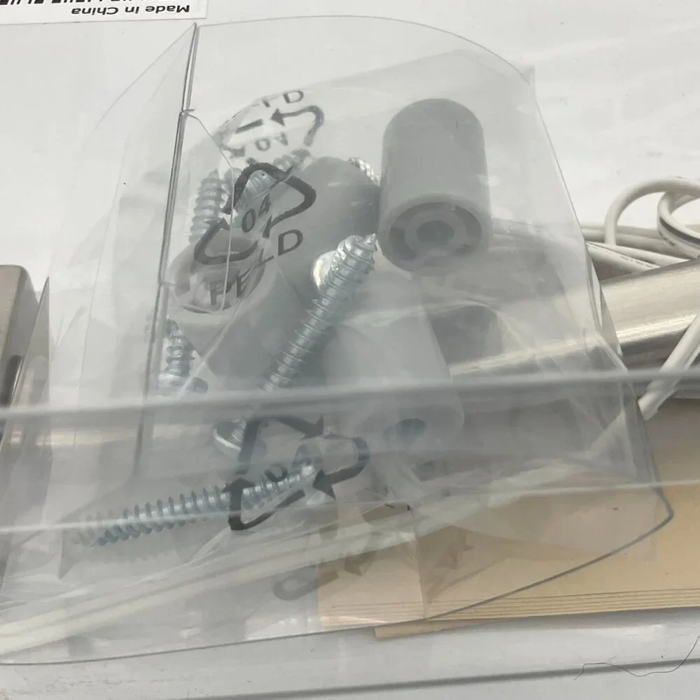 IKEA white cord set with gray hardware